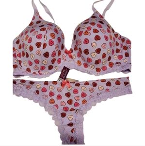 NWT Adore Purple and Red Bra & Panty
